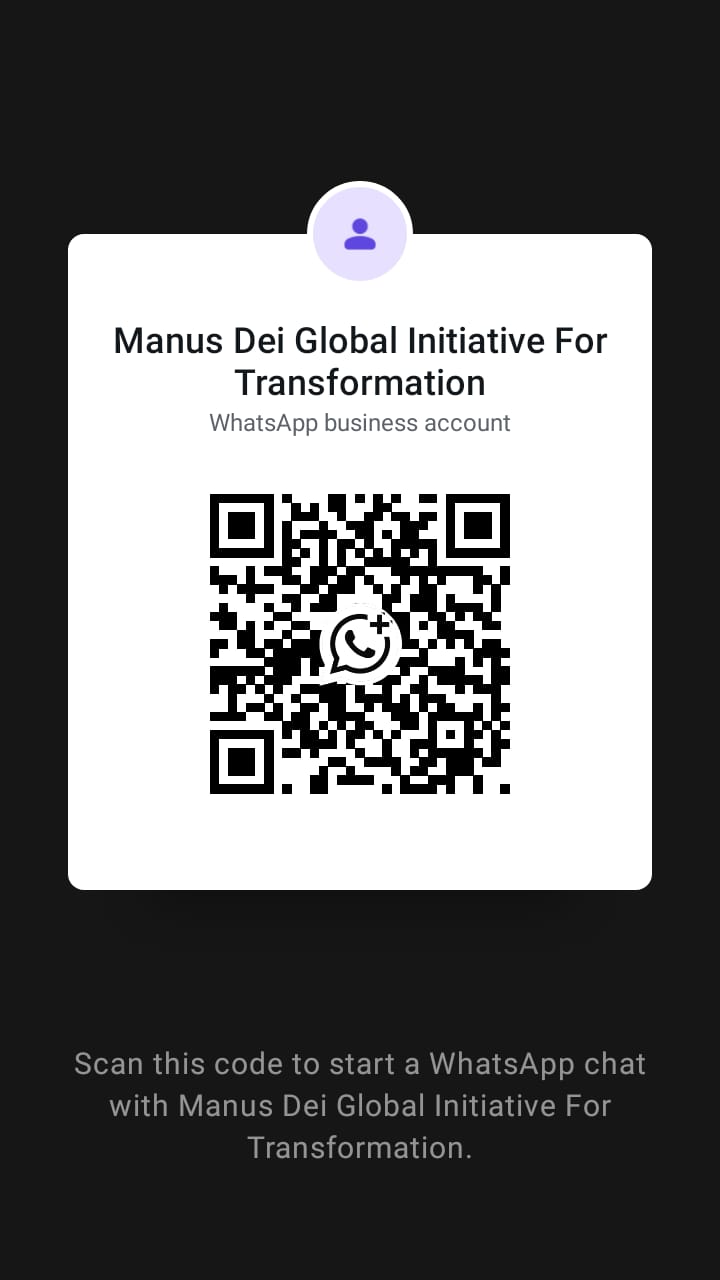 WhatsApp QR code for Manus Dei Global Initiative for Transformation